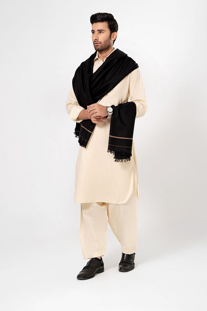 Men Shawls - Pure Pashmina Shawal (  Black  )